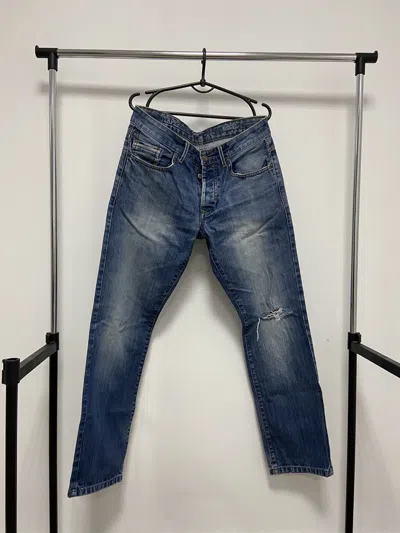 Pre-owned Avant Garde X Vintage Denim Pants Vintage Avant Garde Casuals Street Y2k Style In Blue