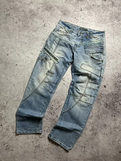Pre-owned Avant Garde X Vintage Kosmo & Lupo Multipocket Y2k Jeans Pants Vintage K&m Kosmo In Light Blue Jeans