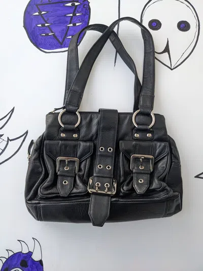 Pre-owned Avant Garde X Vintage Leather Multipocket Handle Bag In Black