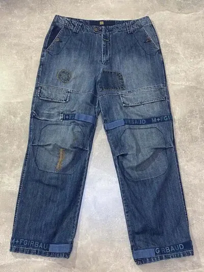 Pre-owned Avant Garde X Vintage Marithe Francois Girbaud Baggy Pants Bondage Distressed Jean In Blue