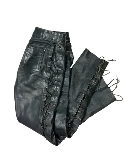 Pre-owned Avant Garde X Vintage Moto Biker Leather Pants In Black