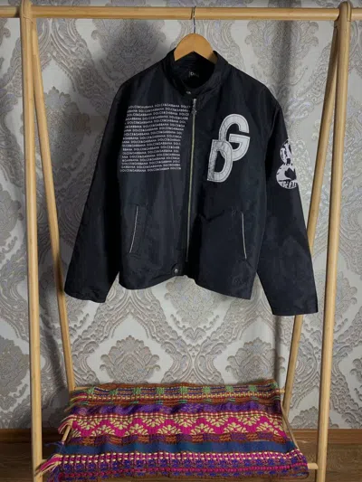 Pre-owned Avant Garde X Vintage Very Dolce & Gabbana Big Logo Light Jacket 90's Y2k Hype In Black