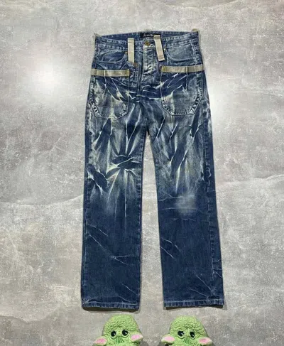Pre-owned Avant Garde X Vintage Y2k Baggy Pants Bondage Washed Jeans In Denim
