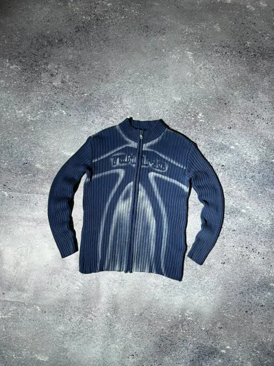 Pre-owned Avant Garde X Vintage Y2k Japan Archival Avant Garde Washed Style Knit Sweater In Blue