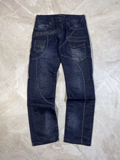 Pre-owned Avant Garde X Vintage Y2k Multipocket Kosmo Lupo Avant Garde Jeans K&m In Dark Blue
