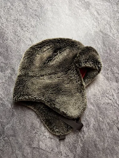 Pre-owned Avant Garde Y2k Fur Fuzzy Mohair Japan Archival Ushanka Trapper Hat In Grey