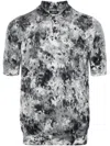 Avant Toi Abstract-print Ribbed Polo Shirt In 灰色
