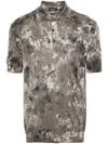 Avant Toi Abstract-print Ribbed Polo Shirt In 绿色