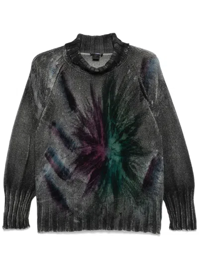 Avant Toi Abstract-print Sweater In 黑色