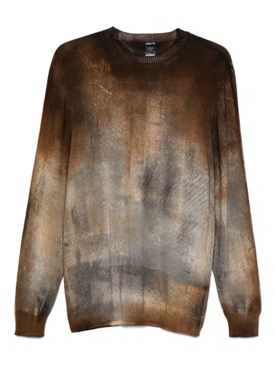 Avant Toi Abstract-print Sweater In Brown