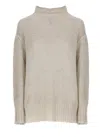 Avant Toi Beige Cashmere Sweater With Crew Neckline In Gray