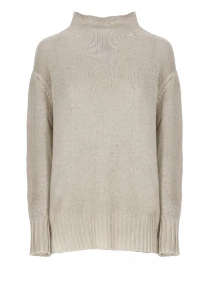 AVANT TOI AVANT TOI BEIGE CASHMERE SWEATER WITH CREW NECKLINE