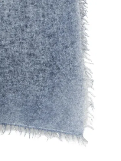 Avant Toi Bicolor Cashmere Scarf 185x90cm In Blue