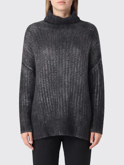Avant Toi Black Pure Cashmere Roll Neck Jumper With Dropped Shoulders
