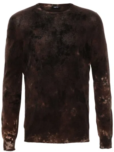 Avant Toi Bleached-effect Cashmere Jumper In Brown