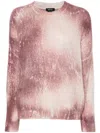 Avant Toi Bleached-effect Sweater In Red