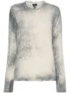 Avant Toi Rib Trim Vintage Design Sweater In White