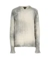 Avant Toi Rib Trim Vintage Design Sweater In White