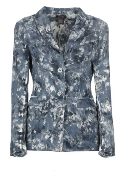 AVANT TOI BLUE LINEN BLEND BLAZER