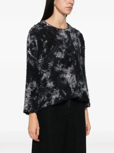 Avant Toi Bouclé Tie-dye Sweater In Black