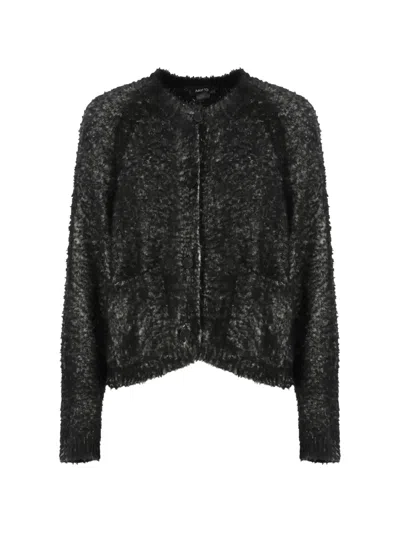 Avant Toi Bouclé-knit Cardigan In Black