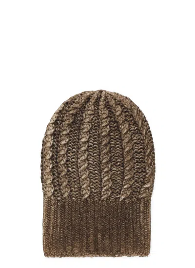 Avant Toi Braided Cable Knit Cashmere Hat In Brown