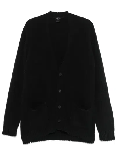 Avant Toi Brushed Cardigan In Black