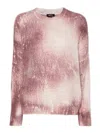 Avant Toi Bleached-effect Sweater In Fuchsia