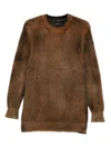 Avant Toi Brushed Crew-neck Sweater In Brown