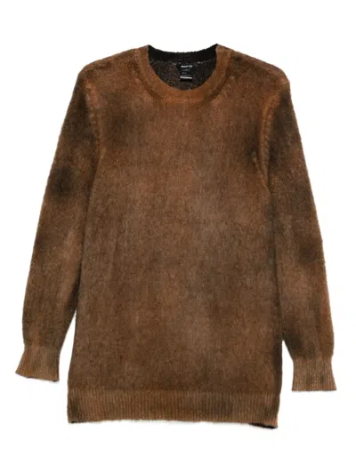 Avant Toi Brushed Crew-neck Sweater In Brown