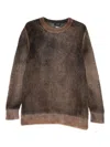 Avant Toi Brushed Crew-neck Sweater In Brown