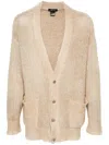 Avant Toi Brushed-effect Drop-shoulder Cardigan In Neutrals