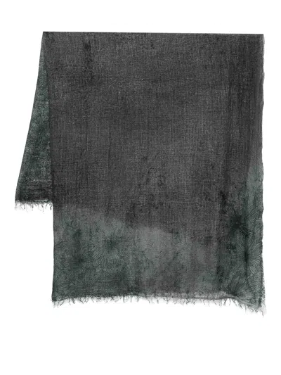AVANT TOI DAISY PRINT SCARF WITH FRINGES 140X140