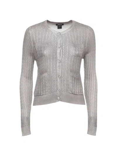 Avant Toi Cable-knit Cardigan In Gray