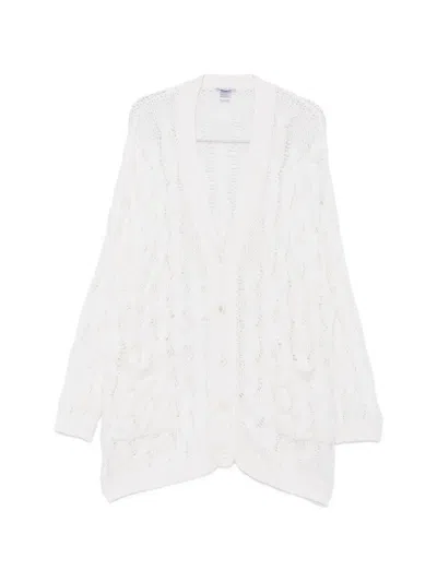 Avant Toi Cable-knit Open-knit Cardigan In White