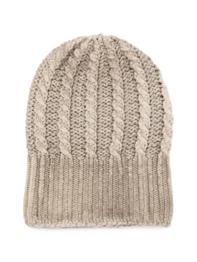 Avant Toi Cable-knit Ribbed Beanie Hat In Brown