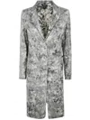 Avant Toi Camouflage Rever Neck Micro Mat Stitch Duster With Lamination In Grey