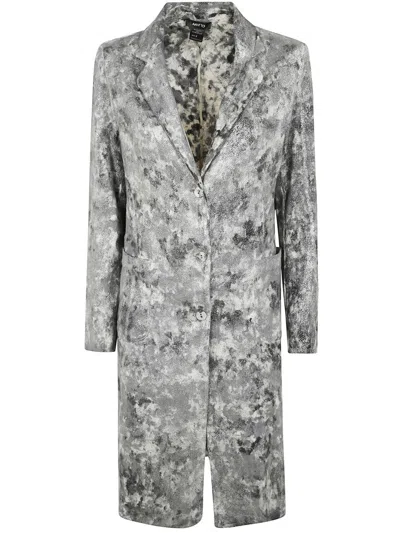 AVANT TOI AVANT TOI CAMOUFLAGE REVER NECK MICRO MAT STITCH DUSTER WITH LAMINATION CLOTHING