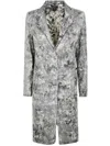Avant Toi Camouflage Rever Neck Micro Mat Stitch Duster With Lamination In Mercury