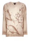 Avant Toi Spray-paint Effect Sweater In Beige