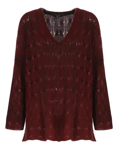 Avant Toi Cashmere And Silk Sweater In Burgundy