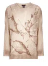 Avant Toi Spray-paint Effect Sweater In Neutrals