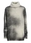 Avant Toi High-neck Gradient Knit Jumper In Black