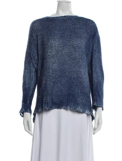 Pre-owned Avant Toi Cashmere Bateau Neckline Sweater In Blue