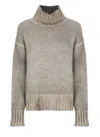 Avant Toi Cashmere Blend High Neck Sweater In Brown
