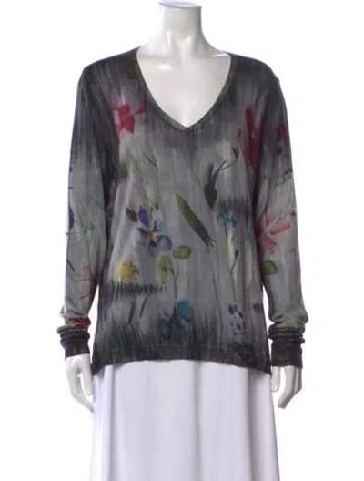Pre-owned Avant Toi Cashmere Floral Print Sweater In Multicolor