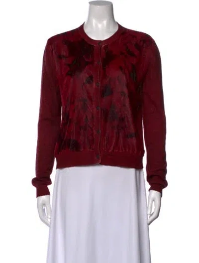 Pre-owned Avant Toi Cashmere Floral Print Sweater In Red