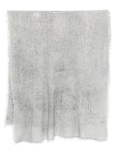 Avant Toi Laminated-detailed Scarf In Grey