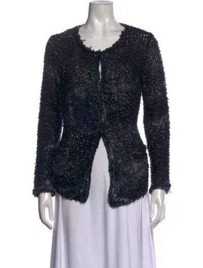 Pre-owned Avant Toi Cashmere Open Front Sweater In Black