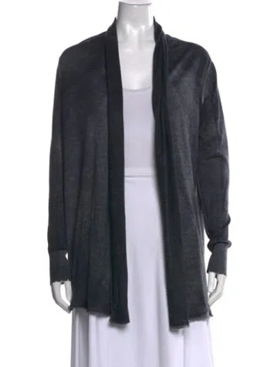 Pre-owned Avant Toi Cashmere Open Front Sweater In Grey